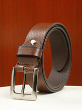 Load image into Gallery viewer, Men's Brown Smoth Texture Leather Casual Belt
