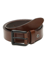 Load image into Gallery viewer, Men's Brown Texture Leather belt with black buckle
