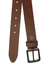 Load image into Gallery viewer, Men's Brown Texture Leather belt with black buckle
