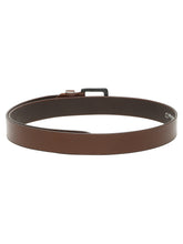 Load image into Gallery viewer, Men's Brown Texture Leather belt with black buckle
