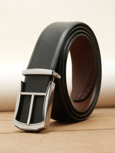 Load image into Gallery viewer, Teakwood Leather Men Textured Black Belt
