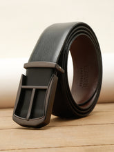 Load image into Gallery viewer, Teakwood Leather Men Textured Black Belt
