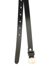 Load image into Gallery viewer, Women's Minimal Black Leather Belt With Golden Buckle
