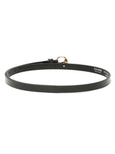 Load image into Gallery viewer, Women’s 15mm Black Leather Belt with Gold Round Buckle
