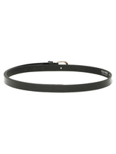 Load image into Gallery viewer, Women's Black Leather Belt with Golden Buckle
