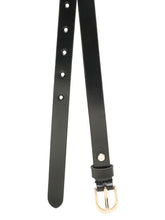 Load image into Gallery viewer, Women's Black Leather Belt with Golden Buckle

