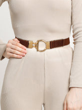 Load image into Gallery viewer, WOMEN TAN INTERLOCK STRETCHABLE WAIST BELT (One Size)

