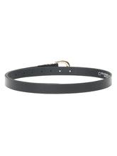 Load image into Gallery viewer, Women&#39;s Black Leather Belt with Round Gold Buckle
