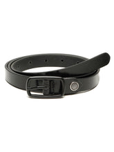 Load image into Gallery viewer, Women’s Black Leather Belt with Matte Black Buckle
