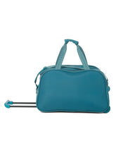 Load image into Gallery viewer, Teal Printed Small Duffel Trolley Bag
