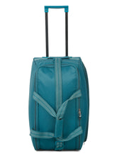 Load image into Gallery viewer, Teal Printed Medium Duffle Trolley Bag
