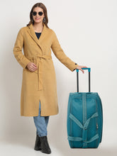 Load image into Gallery viewer, Teal Printed Medium Duffle Trolley Bag
