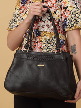 Load image into Gallery viewer, Women Black Leather Handheld bag
