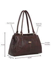Load image into Gallery viewer, Women Brown Leather Handheld bag
