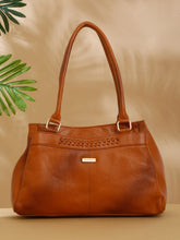 Load image into Gallery viewer, Women Tan Leather Handheld bag
