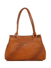 Load image into Gallery viewer, Women Tan Leather Handheld bag
