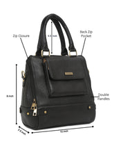 Load image into Gallery viewer, Women Leather Black Structured Handheld Bag
