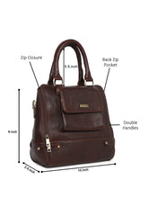Load image into Gallery viewer, Women Leather Brown Structured Handheld Bag
