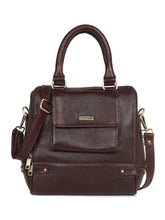 Load image into Gallery viewer, Women Leather Brown Structured Handheld Bag
