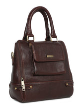 Load image into Gallery viewer, Women Leather Brown Structured Handheld Bag
