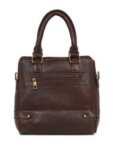 Load image into Gallery viewer, Women Leather Brown Structured Handheld Bag
