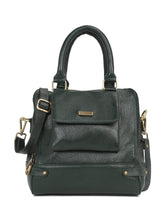 Load image into Gallery viewer, Women Leather Green Structured Handheld Bag
