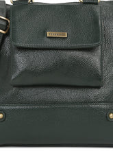 Load image into Gallery viewer, Women Leather Green Structured Handheld Bag
