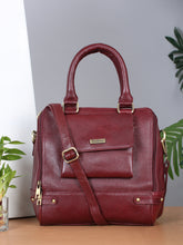 Load image into Gallery viewer, Women Leather Red Structured Handheld Bag
