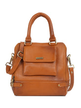 Load image into Gallery viewer, Women Leather Tan Structured Handheld Bag
