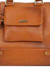 Load image into Gallery viewer, Women Leather Tan Structured Handheld Bag
