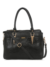 Load image into Gallery viewer, Women BlackTexture Leather Handheld Bag
