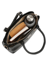 Load image into Gallery viewer, Women BlackTexture Leather Handheld Bag
