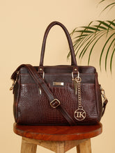 Load image into Gallery viewer, Women Brown Texture Leather Handheld Bag
