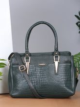 Load image into Gallery viewer, Women green Texture Leather Handheld Bag
