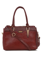 Load image into Gallery viewer, Women Red Texture Leather Handheld Bag
