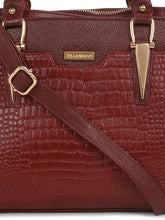 Load image into Gallery viewer, Women Red Texture Leather Handheld Bag
