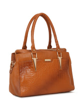 Load image into Gallery viewer, Women Tan Texture Leather Handheld Bag
