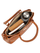 Load image into Gallery viewer, Women Tan Texture Leather Handheld Bag
