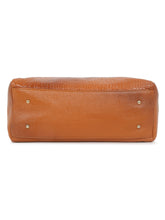 Load image into Gallery viewer, Women Tan Texture Leather Handheld Bag
