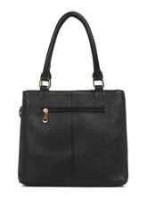 Load image into Gallery viewer, Women Black Texture Leather Structured Handheld Bag
