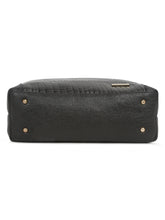 Load image into Gallery viewer, Women Black Texture Leather Structured Handheld Bag
