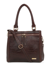 Load image into Gallery viewer, Women Brown Texture Leather Structured Handheld Bag
