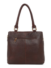 Load image into Gallery viewer, Women Brown Texture Leather Structured Handheld Bag
