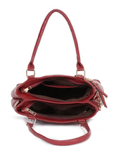 Load image into Gallery viewer, Women Red Texture Leather Structured Handheld Bag
