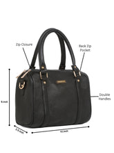 Load image into Gallery viewer, Women Black Texture Leather Structured Bag
