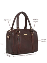 Load image into Gallery viewer, Women Brown Texture Leather Structured Bag
