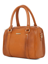 Load image into Gallery viewer, Women Tan Texture Leather Structured Bag
