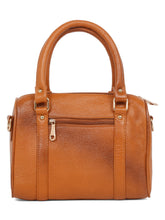 Load image into Gallery viewer, Women Tan Texture Leather Structured Bag
