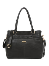 Load image into Gallery viewer, Women Black Texture Leather Handheld Bag
