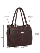 Load image into Gallery viewer, Women Brown Texture Leather Handheld Bag

